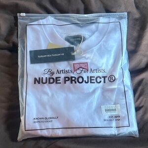 Nude Project Men's White Logo Short Sleeve Tee